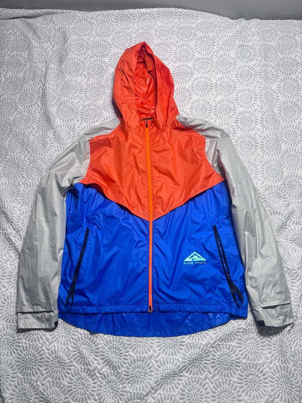 Nike Trail Storm-Fit Windrunner Jacket Blue Orange Gray Size XL DN4508-869